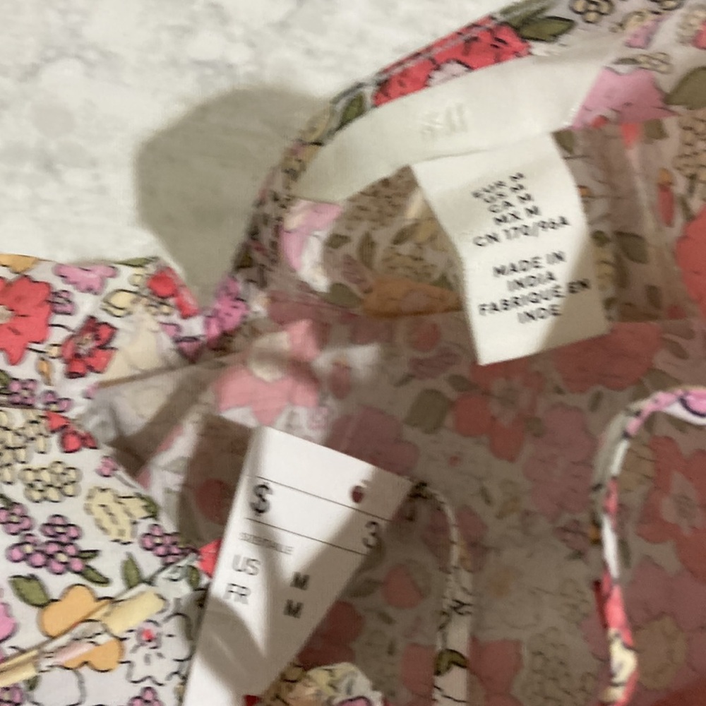 New H&M floral balloon sleeve cotton maxi dress - Picture 6 of 11